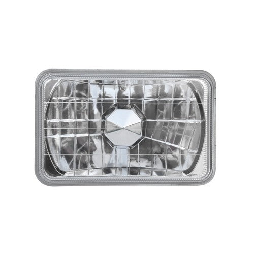 4x6" Inch Clear Glass Lens Diamond Cut Chrome Crystal Semi Sealed Beam Headlight