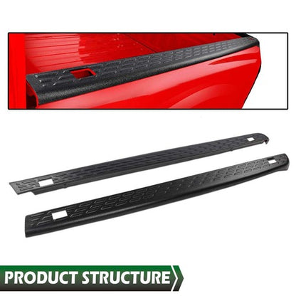 Solid Spare Fit For 2007-2013 Silverado 1500 2500 HD 3500 HD 6'6" Bed Rail Caps Cover Black