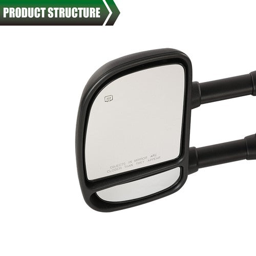 Solid Spare 1Pair Side Tow Mirrors Power+Heated Fit For 1999-2007 Ford F250 F350 Super Duty
