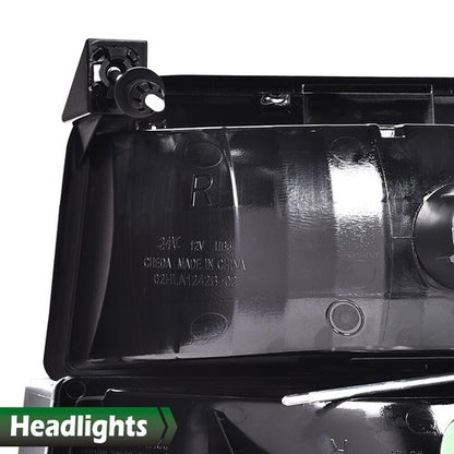 Solid Spare Fit For 92-96 Ford F-150 Bronco LED DRL Headlights Bumper Lamps Black