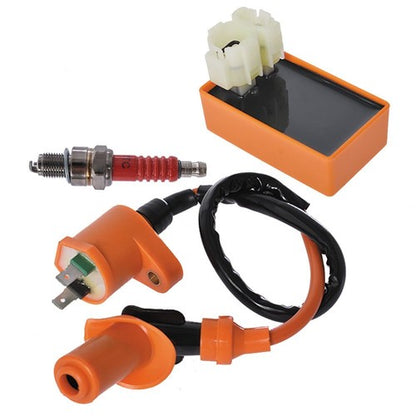 Solid Spare For Gy6 Motorcycle Scooter ATV 50cc 125cc 150cc Ignition Coil CDI Spark Plug Kit