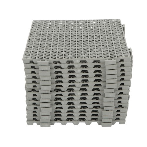 Solid Spare 12x12Inch Interlocking Drainage Floor Tiles Modular Interlocking Tile 55Pcs Gray