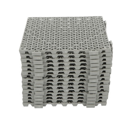 Solid Spare 12x12Inch Interlocking Drainage Floor Tiles Modular Interlocking Tile 55Pcs Gray