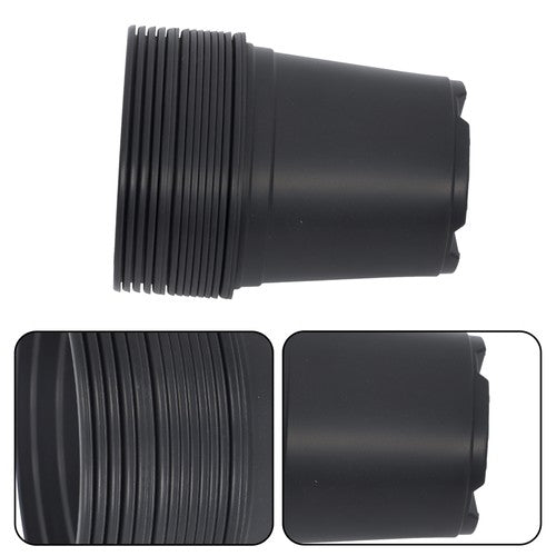 Solid Spare 100 Pcs 5 Inch Plastic Flower Nursery Pots Black Seedling Cups W/Drainage Hole