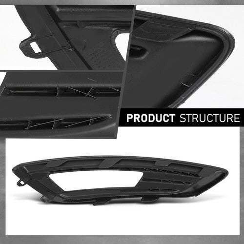 Solid Spare Front Bumper Fog Light Bezel Lamp Trim Left Side Fit For 2015-2018 Ford Focus