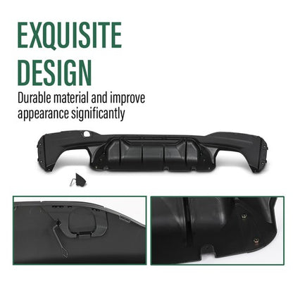 Solid Spare Fit For 17-23 BMW G30/G31/G38 5 Series M Sport Rear Bumper Diffuser Gloss Black