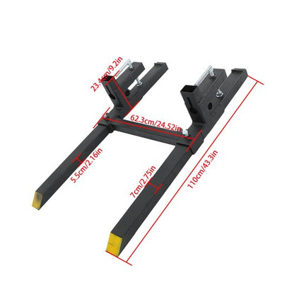 Solid Spare 2000lbs Pallet Forks Clamp On Tractor Forks w/Adjustable Bucket Forks 43" New