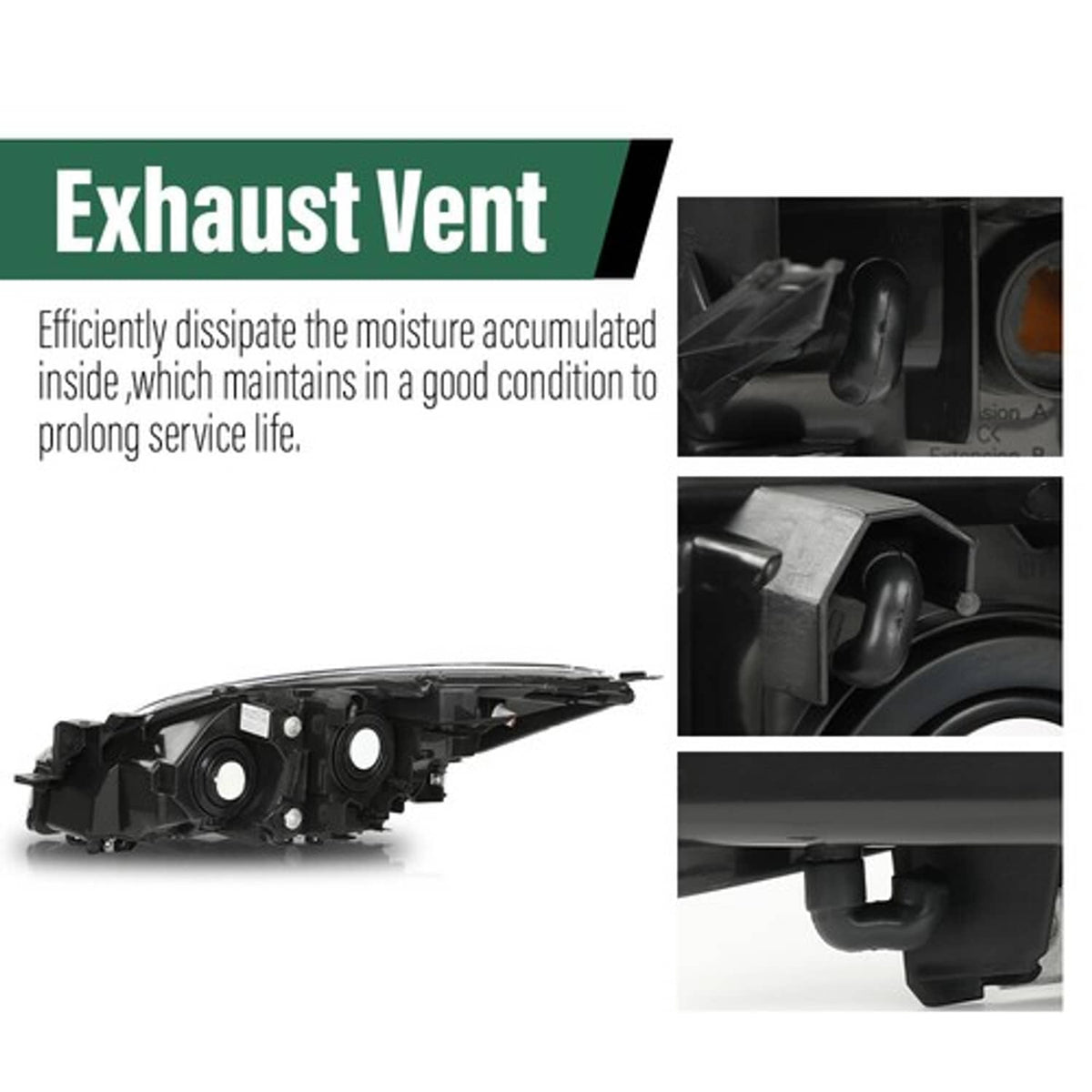Solid Spare Fit For 10-13 Mazda 3/3 Sport Amber Corner Black Housing Projector Headlights