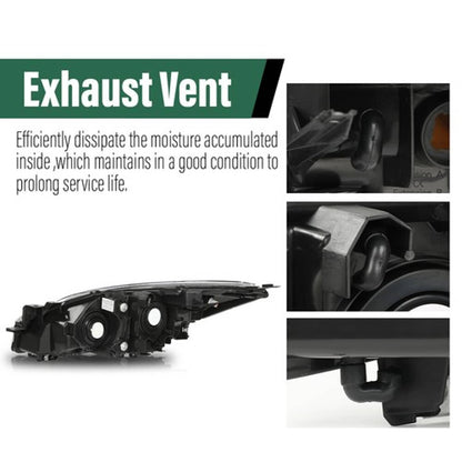 Solid Spare Fit For 10-13 Mazda 3/3 Sport Amber Corner Black Housing Projector Headlights