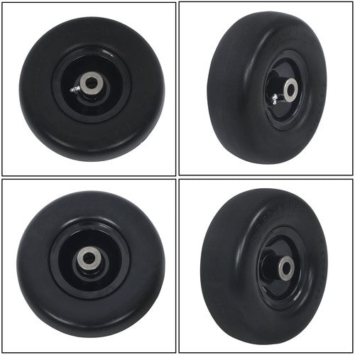Solid Spare (2-Pack) 9X3.50-4 Flat Free Lawnmower Solid Tire and Wheel Assemblie