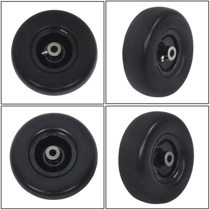 Solid Spare (2-Pack) 9X3.50-4 Flat Free Lawnmower Solid Tire and Wheel Assemblie