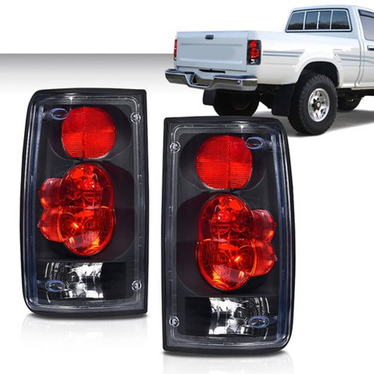 Solid Spare Red/Black Tail Lights Brake Lamps Fit For 1989-1995 Toyota Pickup Left+Right