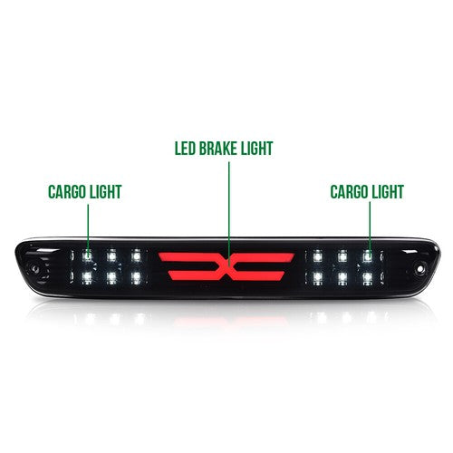 Solid Spare Smoked LED Rear 3rd Third Brake Light Cargo Lamp Fit For 04-12 Colorado Canyon