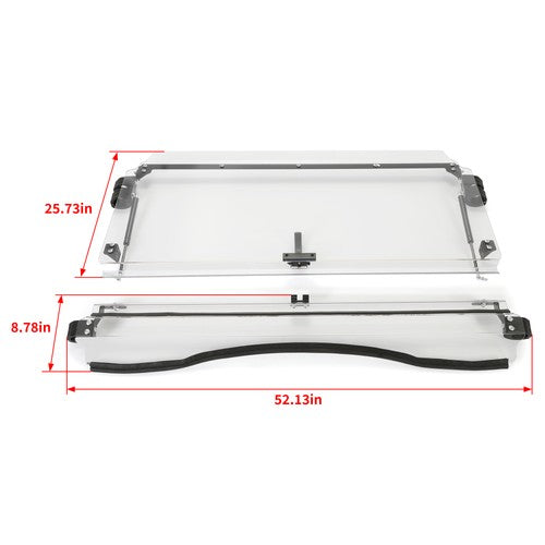 Solid Spare For 2019-2025 Kawasaki Mule Pro MX Front Flip Windshield Scratch Resistant