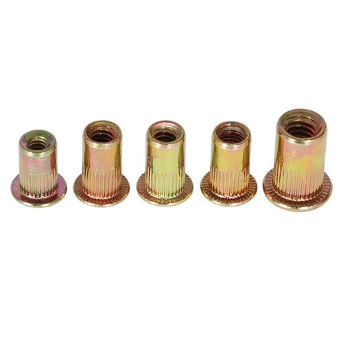 Solid Spare Zinc Steel Rivet Nut Kit 300 Pack Rivnut Nutsert Assort 150pcs Metric+150pcs SAE