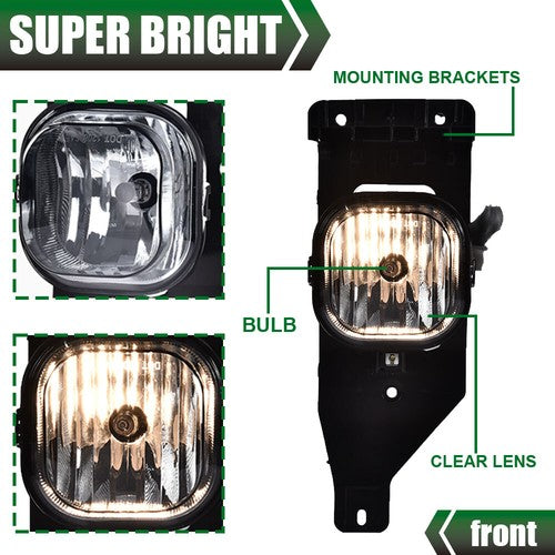 Solid Spare Fit For 05-07 Ford F-250 F-350 F-450/05 Excursion Smoke Fog Lights Assembly