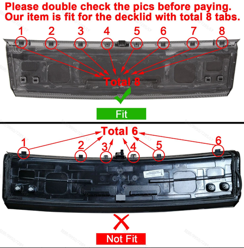 Solid Spare FOR 2015-2023 FORD MUSTANG GT REAL GLOSSY BLACK TRUNK PANEL DECKLID TRIM COVER