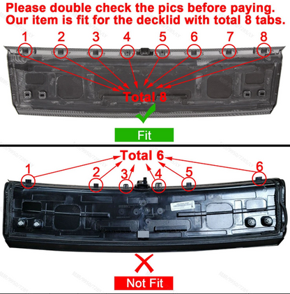 Solid Spare FOR 2015-2023 FORD MUSTANG GT REAL GLOSSY BLACK TRUNK PANEL DECKLID TRIM COVER