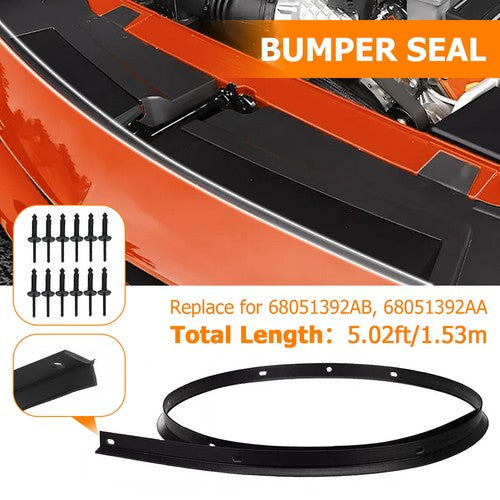 Solid Spare Fit For 08-22 Dodge Challenger Front Bumper Hood Weatherstrip Seal w/ Rivets