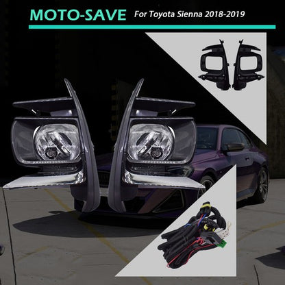 Solid Spare Clear Lens Fog Light+Switch+Wiring For Toyota Sienna 18-19 52030-08030 LH+RH