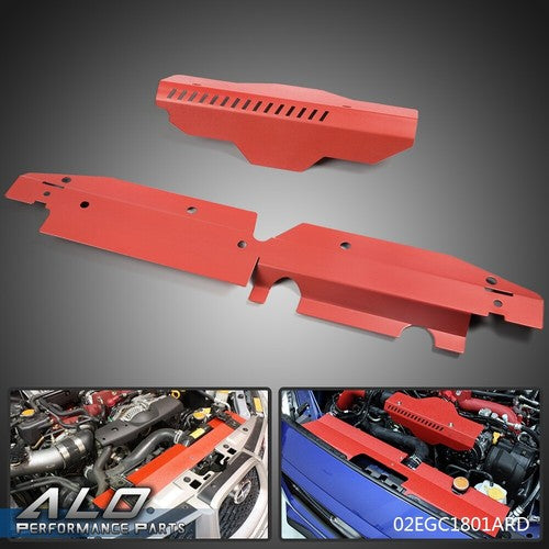 Solid Spare Fit For 2008-2012 Subaru WRX & STi Radiator Shroud & Pulley Belt Cover Combo