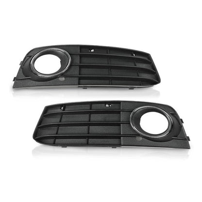 Solid Spare Fit For 09-11 Audi A4 B8 A4L Front Bumper Fog Light Grille Grill Cover Pair