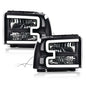Solid Spare LED DRL Clear/Black Headlights Fit For 05-07 Ford F250 F350 F450 F550 Super Duty