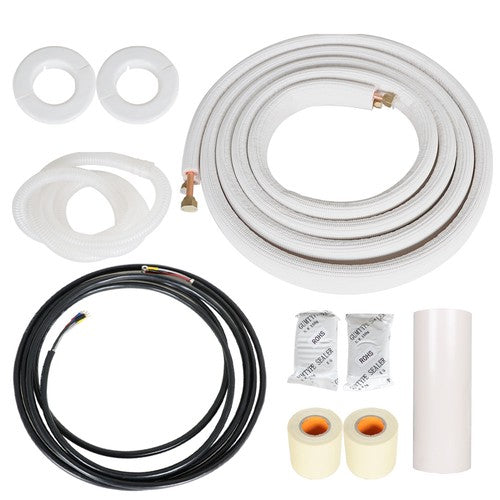Solid Spare 1/4-3/8 Dia. 16 Feet Install Kit Air Conditioning Cooling Connection Pipe