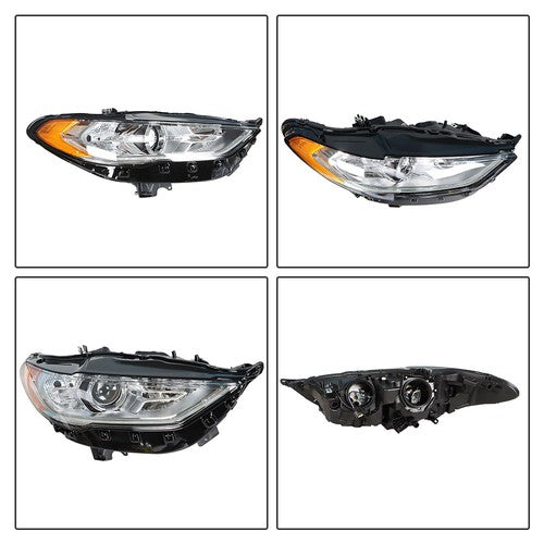 Solid Spare Projector Headlight Chrome Housing W/LED DRL For Ford Fusion 2017-19 Right Side