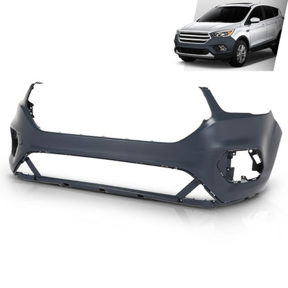 Solid Spare Front Bumper Cover Fascia Fit For 2017 2018 2019 Ford Escape W/o Sensor Holes