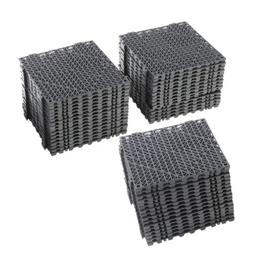 Solid Spare Interlocking Tile 50PCS Black, Soft PVC Interlocking Drainage Tiles 12x12inch