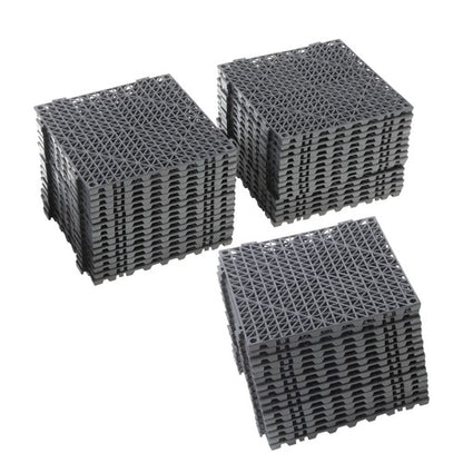 Solid Spare Interlocking Tile 50PCS Black, Soft PVC Interlocking Drainage Tiles 12x12inch