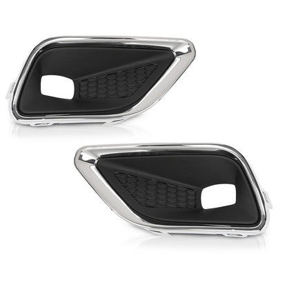 Solid Spare Fit For 2019-2020 Jeep Cherokee Front Bumper Fog Light Cover Bezel Left+Right