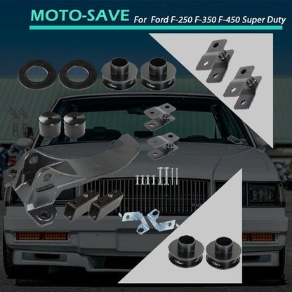 Solid Spare 2.5" Leveling Kit With Track Bar Bracket For 2011-2020 Ford F-250 Super Duty