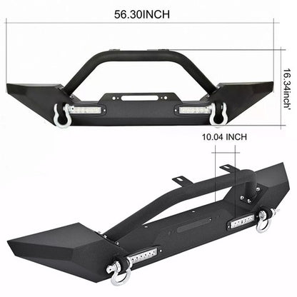 Solid Spare Front Bumper W/ Winch Plate D-Rings Rock Crawler For Jeep Wrangler 87-06 TJ YJ
