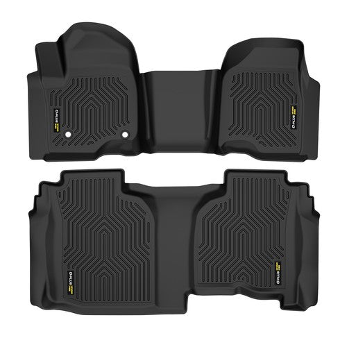 Solid Spare Fit For 19-25 Chevrolet Silverado/Sierra 1500 Double Cab TPE Floor Mats Liners