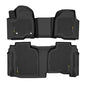Solid Spare Fit For 19-25 Chevrolet Silverado/Sierra 1500 Double Cab TPE Floor Mats Liners