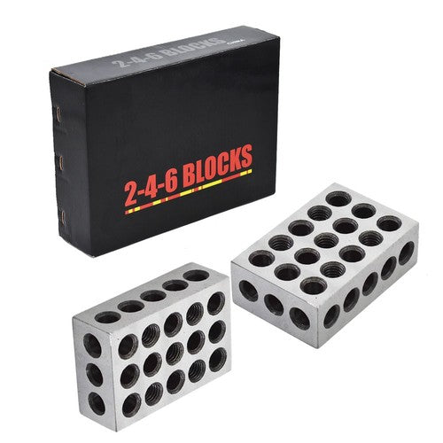 Solid Spare .0002" Machinist Precision 2-4-6 Blocks 23 Holes 1 Matched Pair 246 Jig