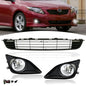 Front Bumper Lower Black Grille+Fog Lights Chrome For 2009 2010 Toyota Corolla