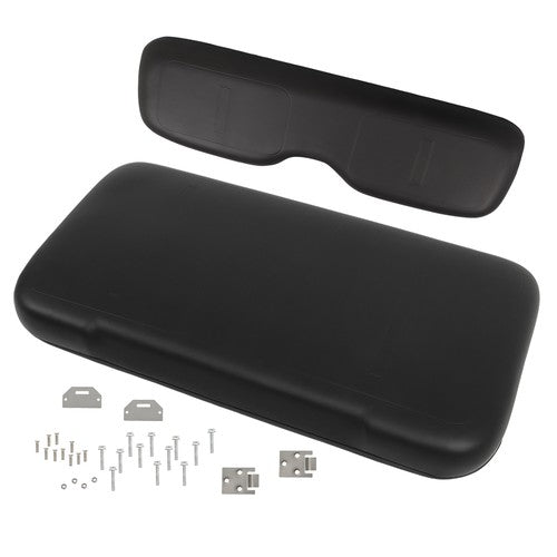 Solid Spare For EZGO Medalist TXT Golf Cart 1994-2013 Black Front Seat Cushion with Hardware