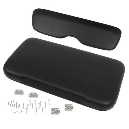 Solid Spare For EZGO Medalist TXT Golf Cart 1994-2013 Black Front Seat Cushion with Hardware