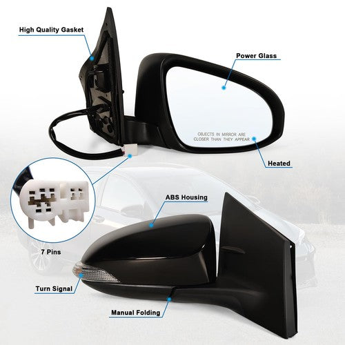 Pair Mirror Power Heated Signal Right & Left Side For 2014-2019 Toyota Corolla