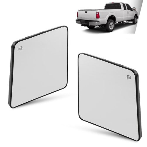 Solid Spare Fit For 08-16 Ford F250 350 450 Super Duty Upper Heated Tow Mirror Glass LH RH