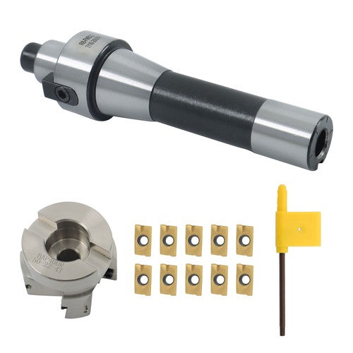 Solid Spare R8 FMB22 Arbor 400R 50MM Face End Mill Shell Cutter 10Pc APMT1604 Carbide Insert