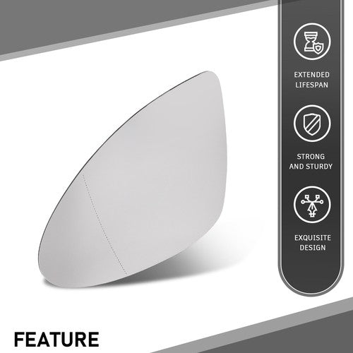 Solid Spare Driver Side Heated Mirror Glass W/Backing Plate Fit For 11-17 Porsche Cayenne