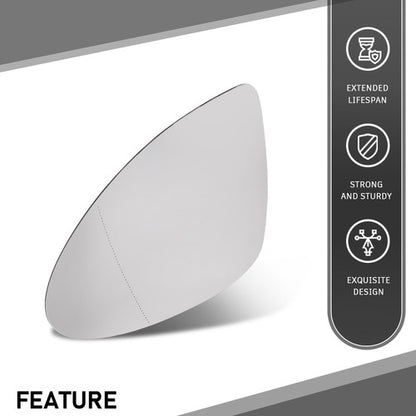 Solid Spare Driver Side Heated Mirror Glass W/Backing Plate Fit For 11-17 Porsche Cayenne