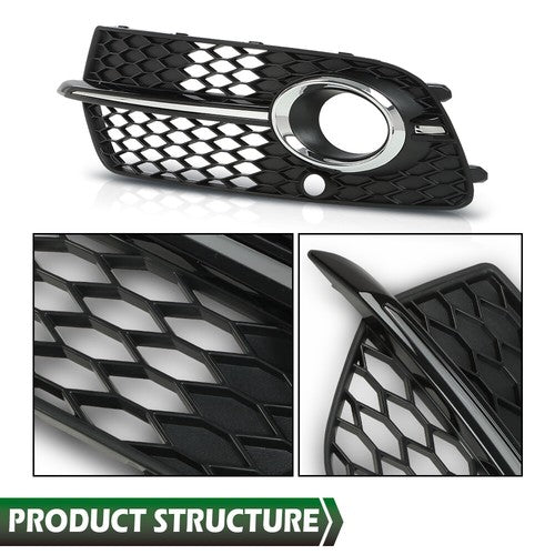 Solid Spare Front Bumper Fog Light Grill Grille Fit For AUDI Q5 S-Line/ SQ5 2013-2017