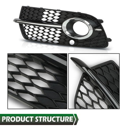 Solid Spare Front Bumper Fog Light Grill Grille Fit For AUDI Q5 S-Line/ SQ5 2013-2017