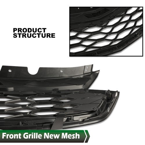 Solid Spare Fit For 2018-2021 Chevrolet Equinox Front Bumper Upper Grille Black Grill