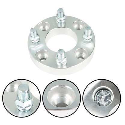 Solid Spare Wheel Flange 1" 4x101.6mm Hub Bore 62mm Thread Size 1/2"x20 Silver 2Pcs